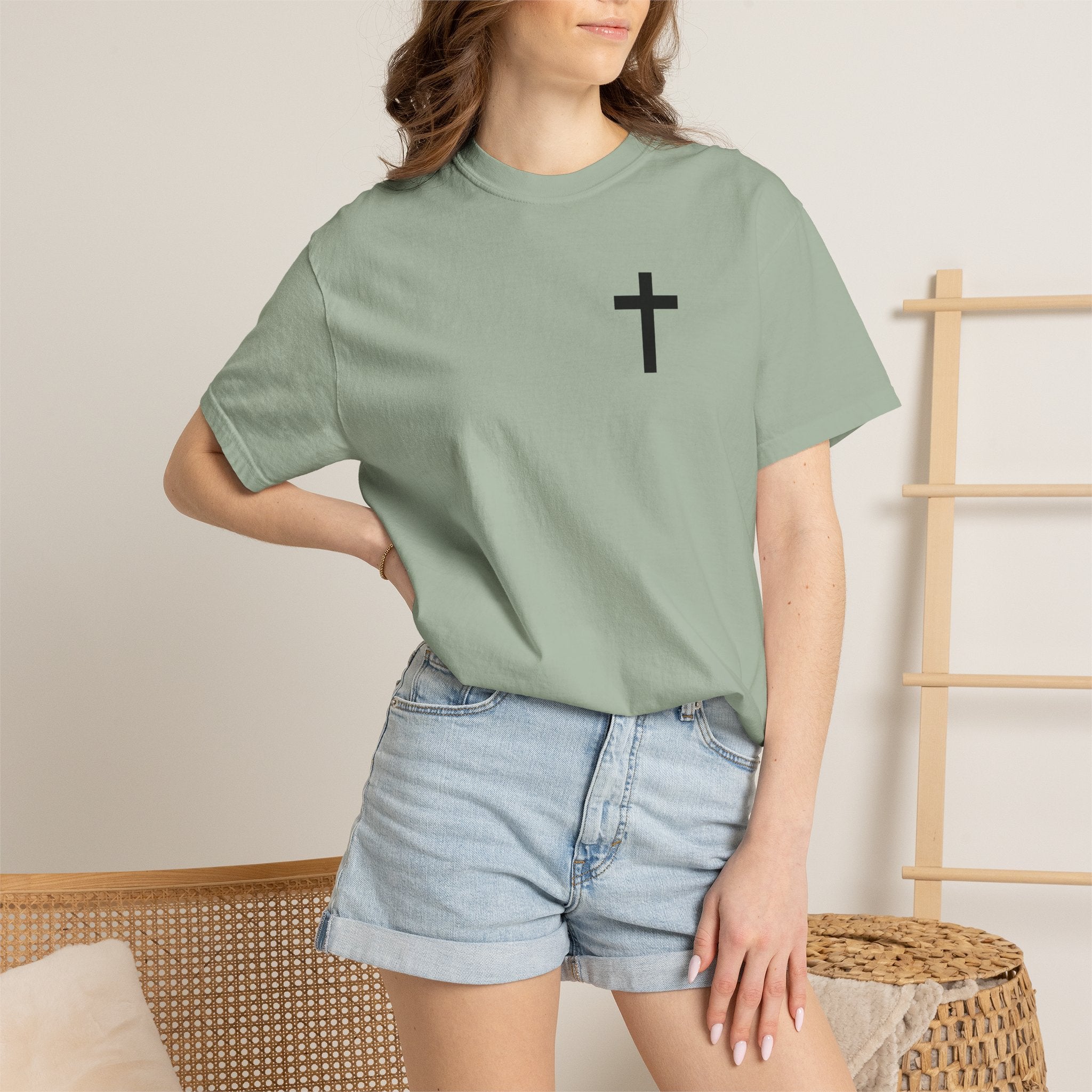 Only God T-Shirt — Chest Cross Graphic with Psalm 62:5 Faith Tee