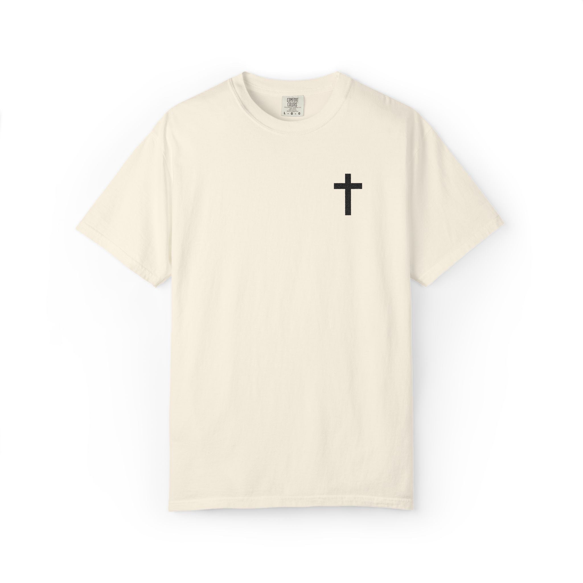 Embroidered Cross T-Shirt — Minimal Christian Faith Tee