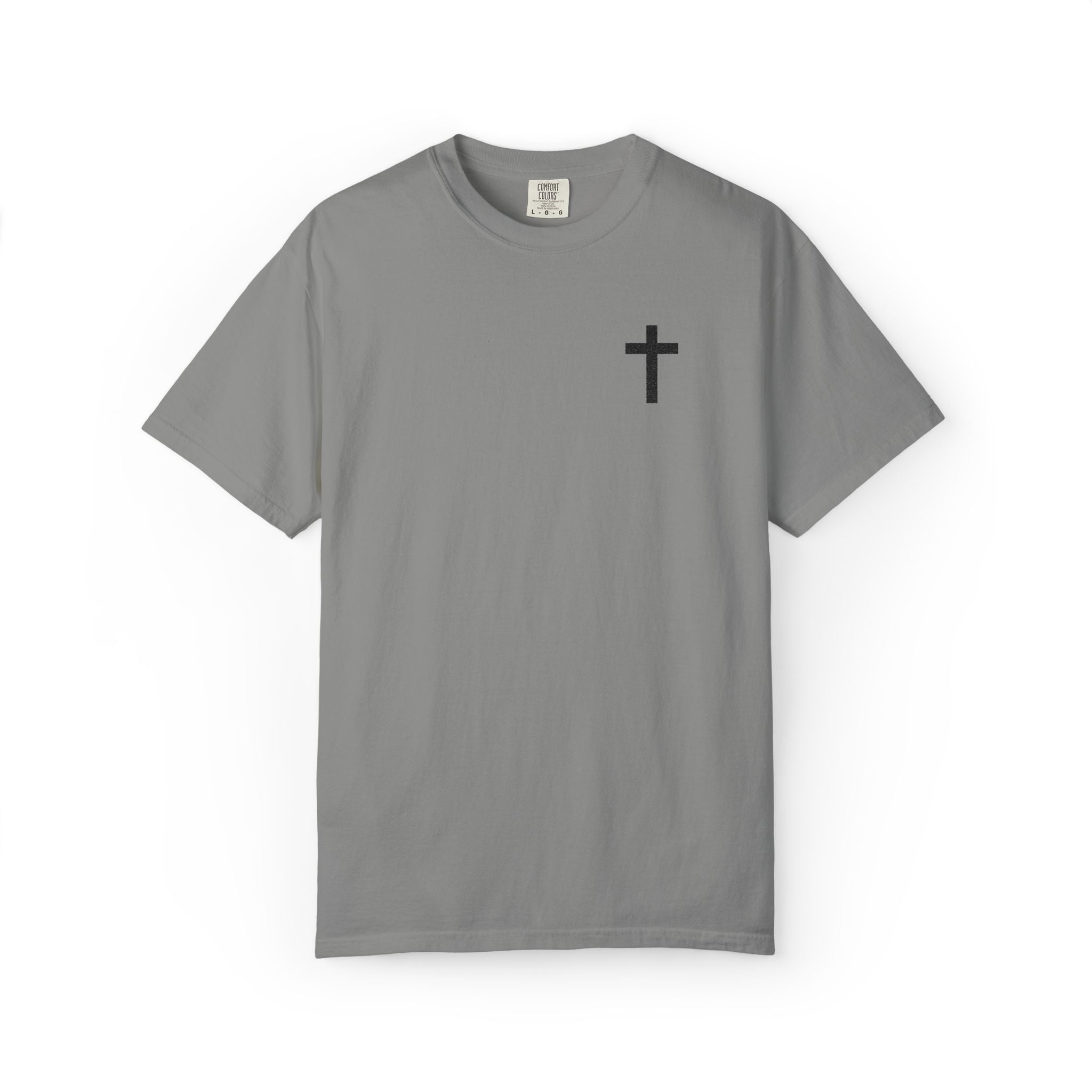 Embroidered Cross T-Shirt — Minimal Christian Faith Tee