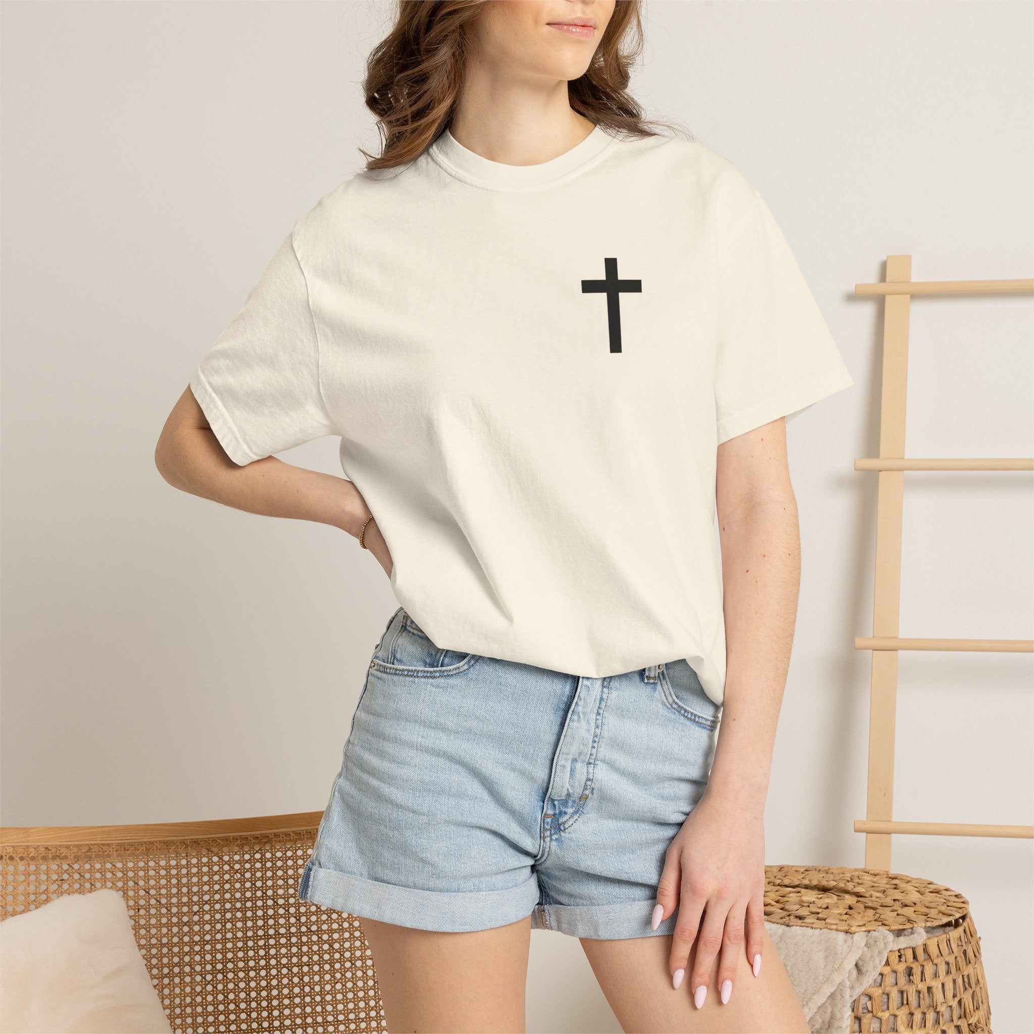 Only God T-Shirt — Chest Cross Graphic with Psalm 62:5 Faith Tee