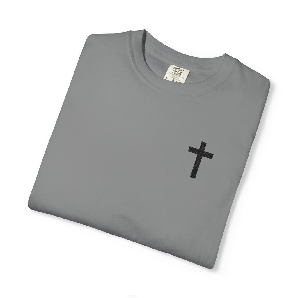 Embroidered Cross T-Shirt — Minimal Christian Faith Tee