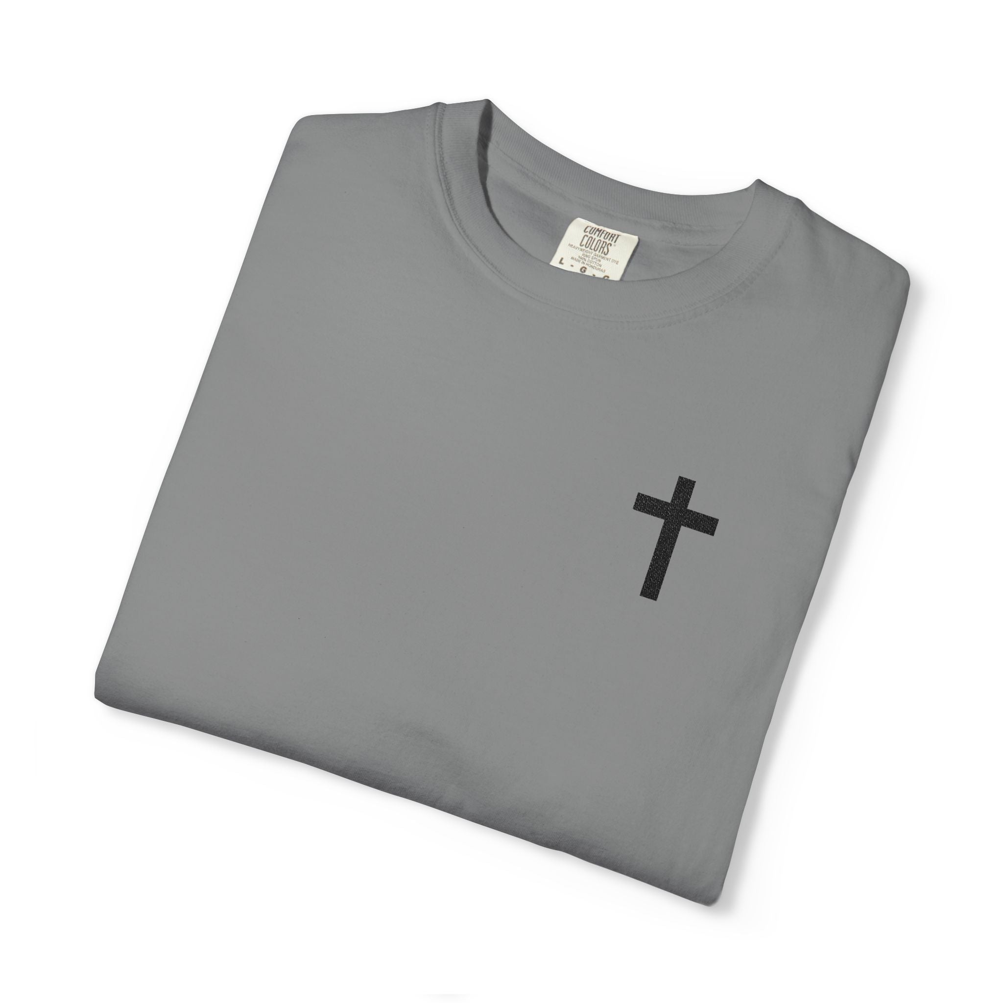 Embroidered Cross T-Shirt — Minimal Christian Faith Tee
