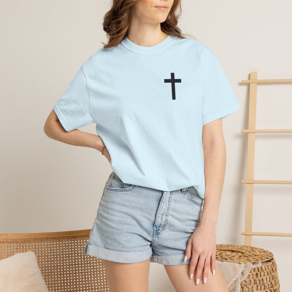 Only God T-Shirt — Chest Cross Graphic with Psalm 62:5 Faith Tee