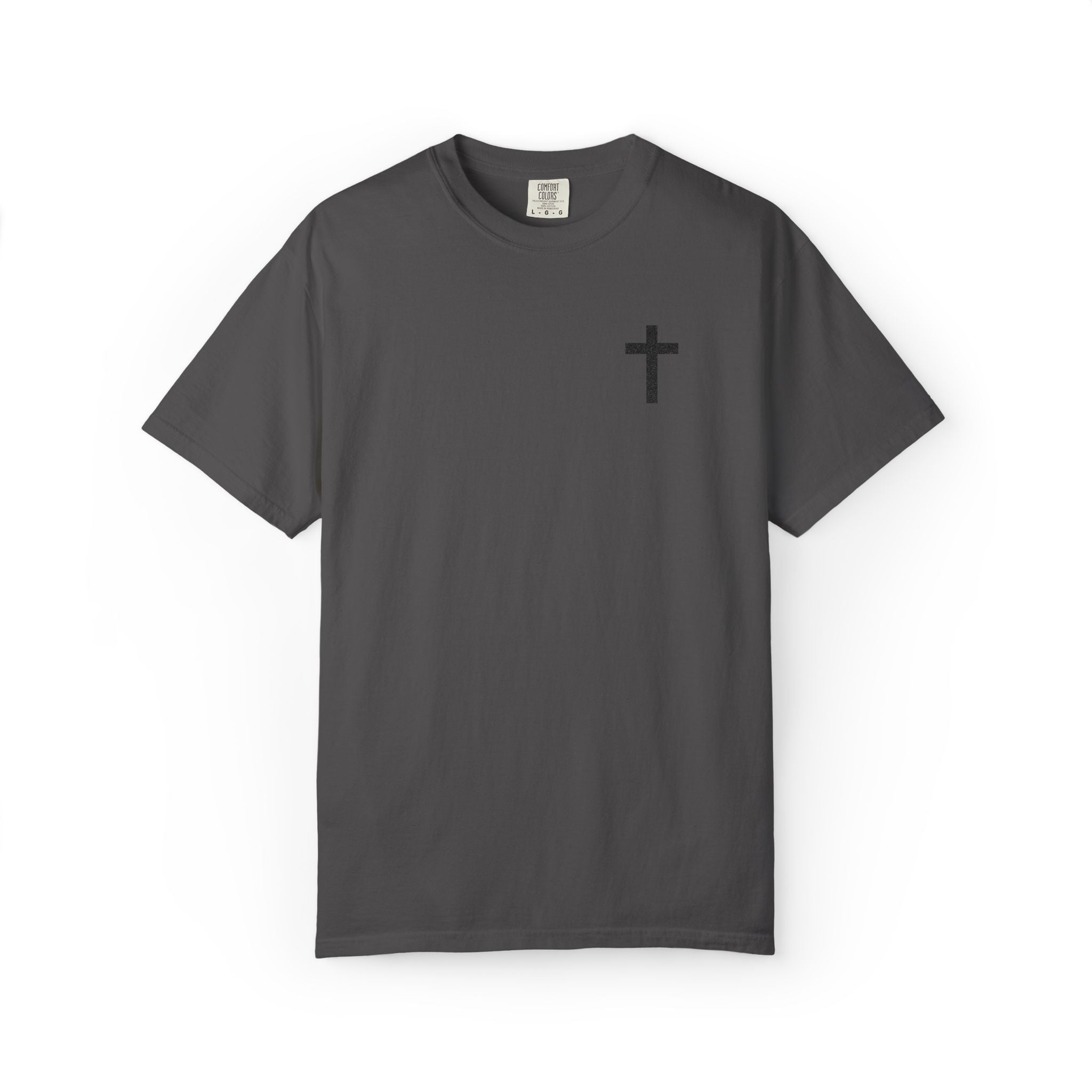 Embroidered Cross T-Shirt — Minimal Christian Faith Tee