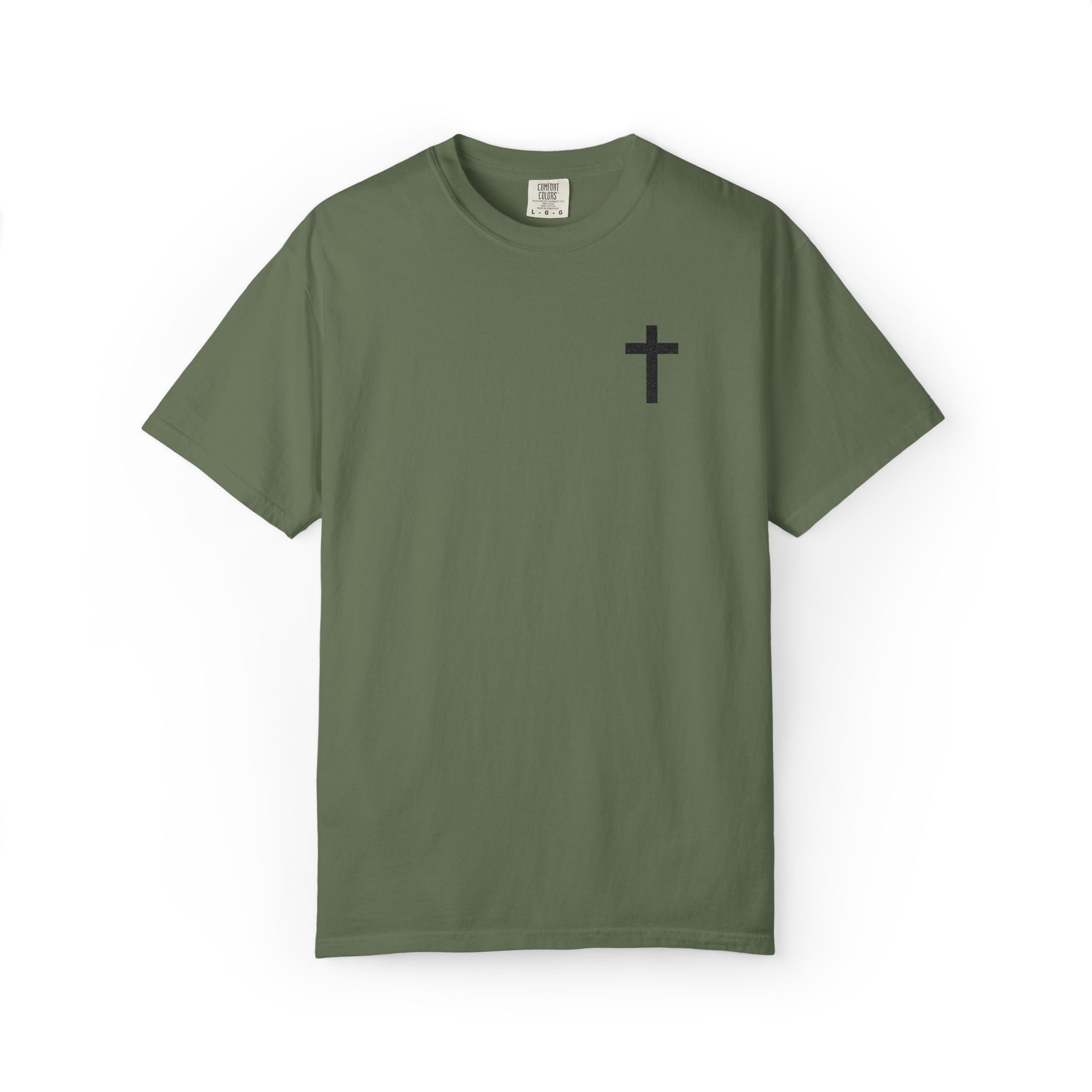 Embroidered Cross T-Shirt — Minimal Christian Faith Tee