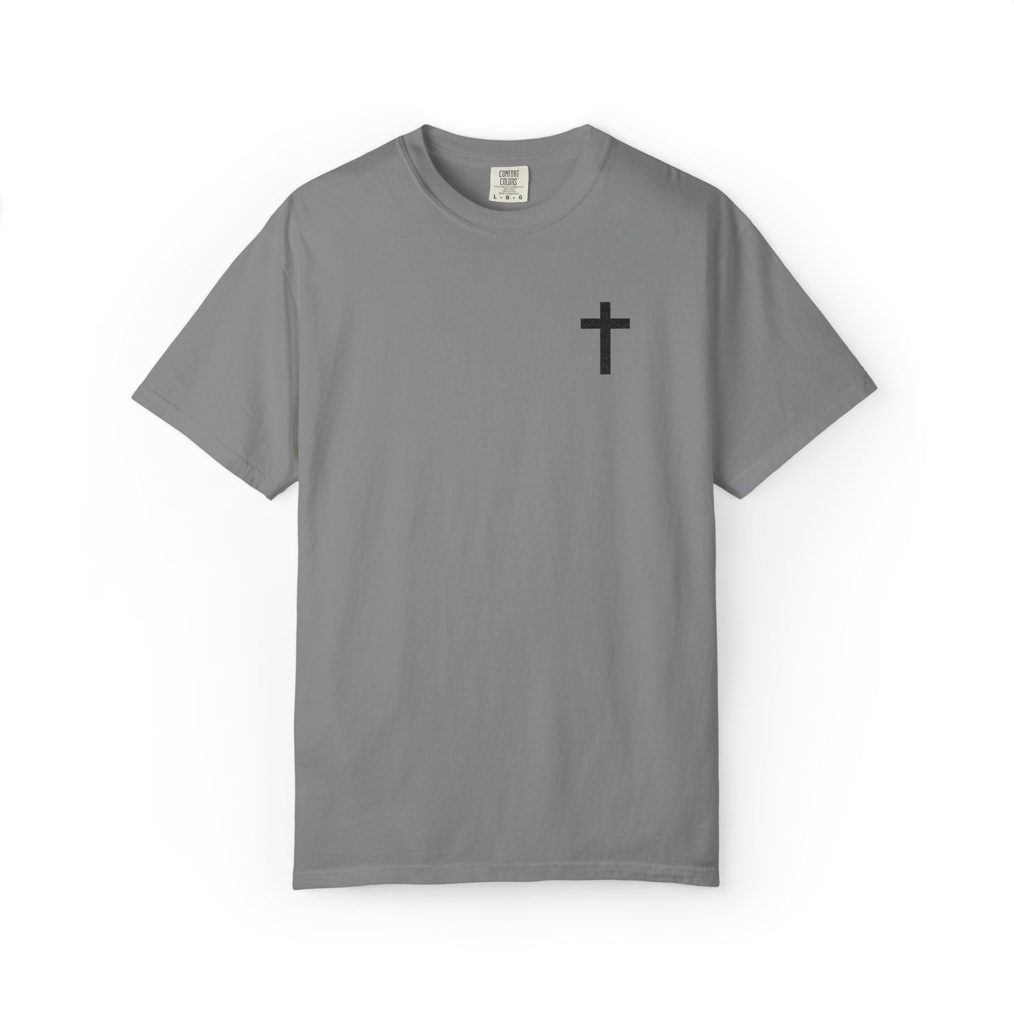 Embroidered Cross T-Shirt — Minimal Christian Faith Tee