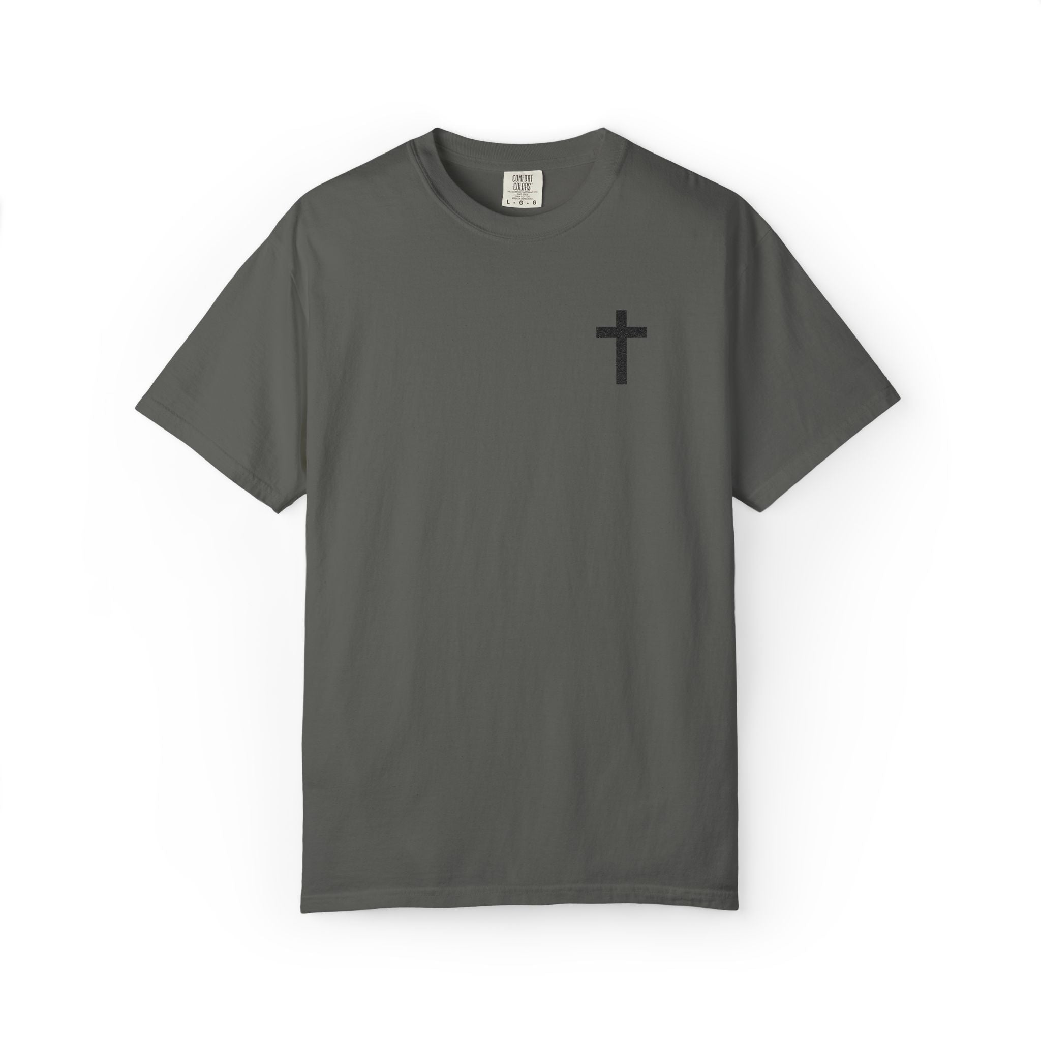 Embroidered Cross T-Shirt — Minimal Christian Faith Tee
