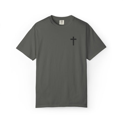 Embroidered Cross T-Shirt — Minimal Christian Faith Tee