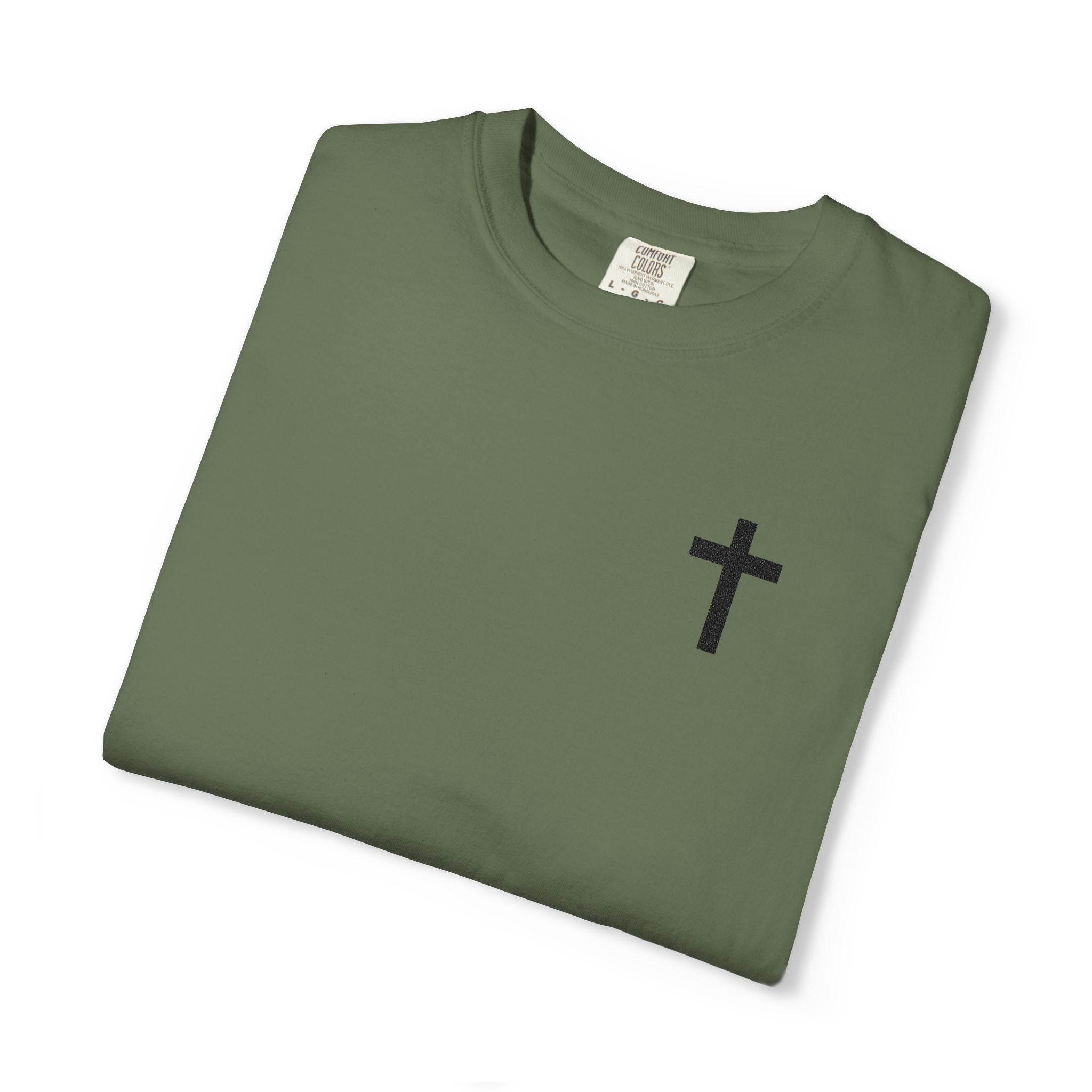 Embroidered Cross T-Shirt — Minimal Christian Faith Tee