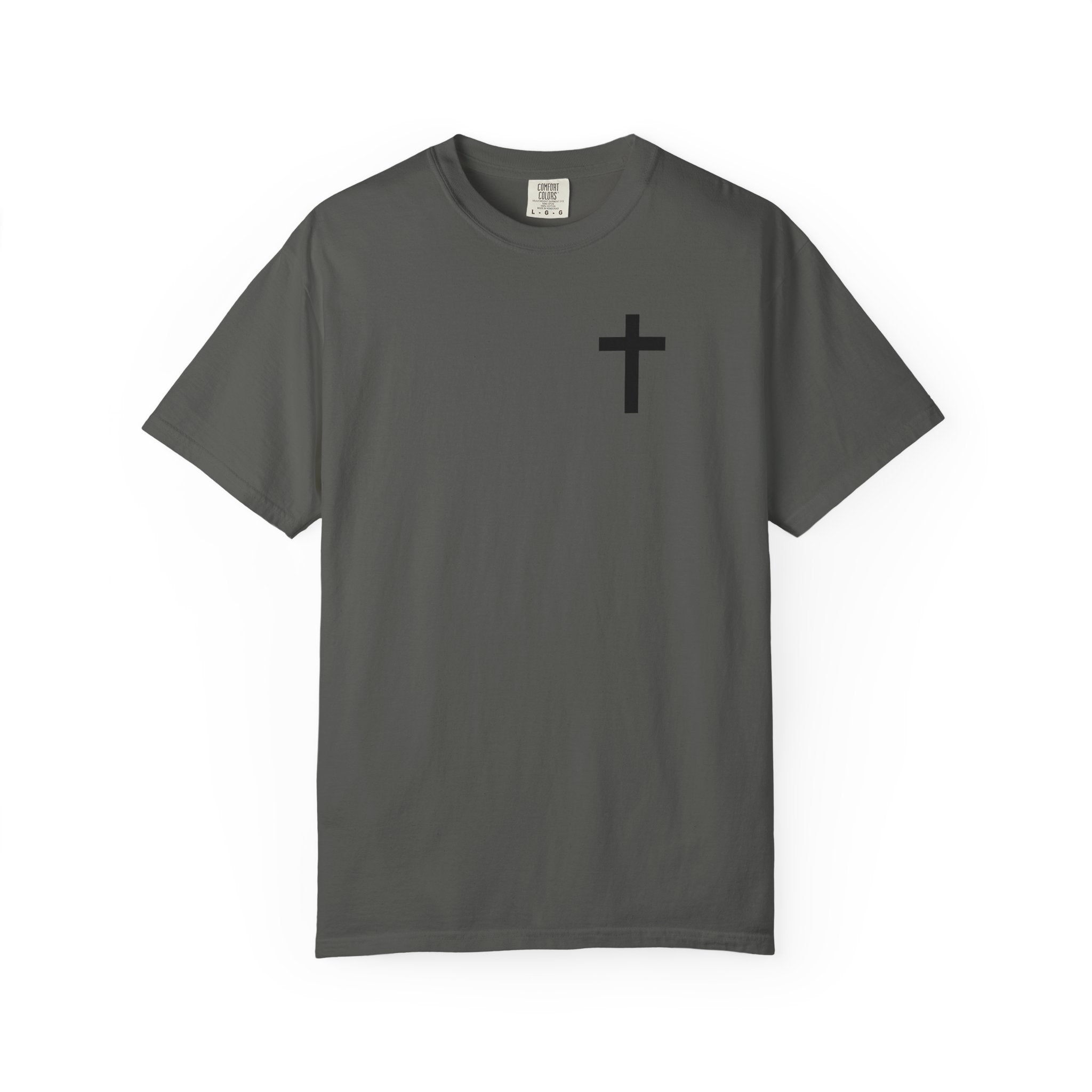 Only God T-Shirt — Chest Cross Graphic with Psalm 62:5 Faith Tee