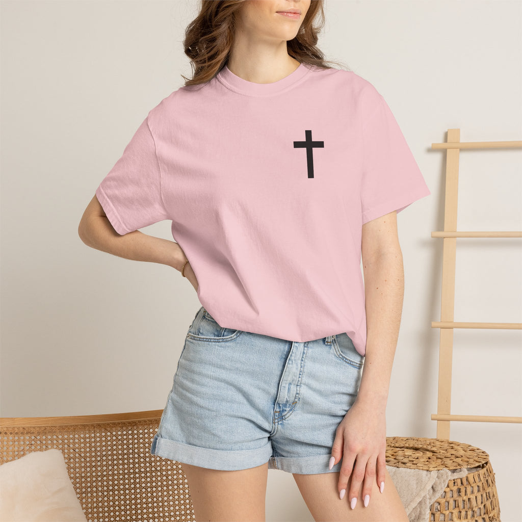 Only God T-Shirt — Chest Cross Graphic with Psalm 62:5 Faith Tee