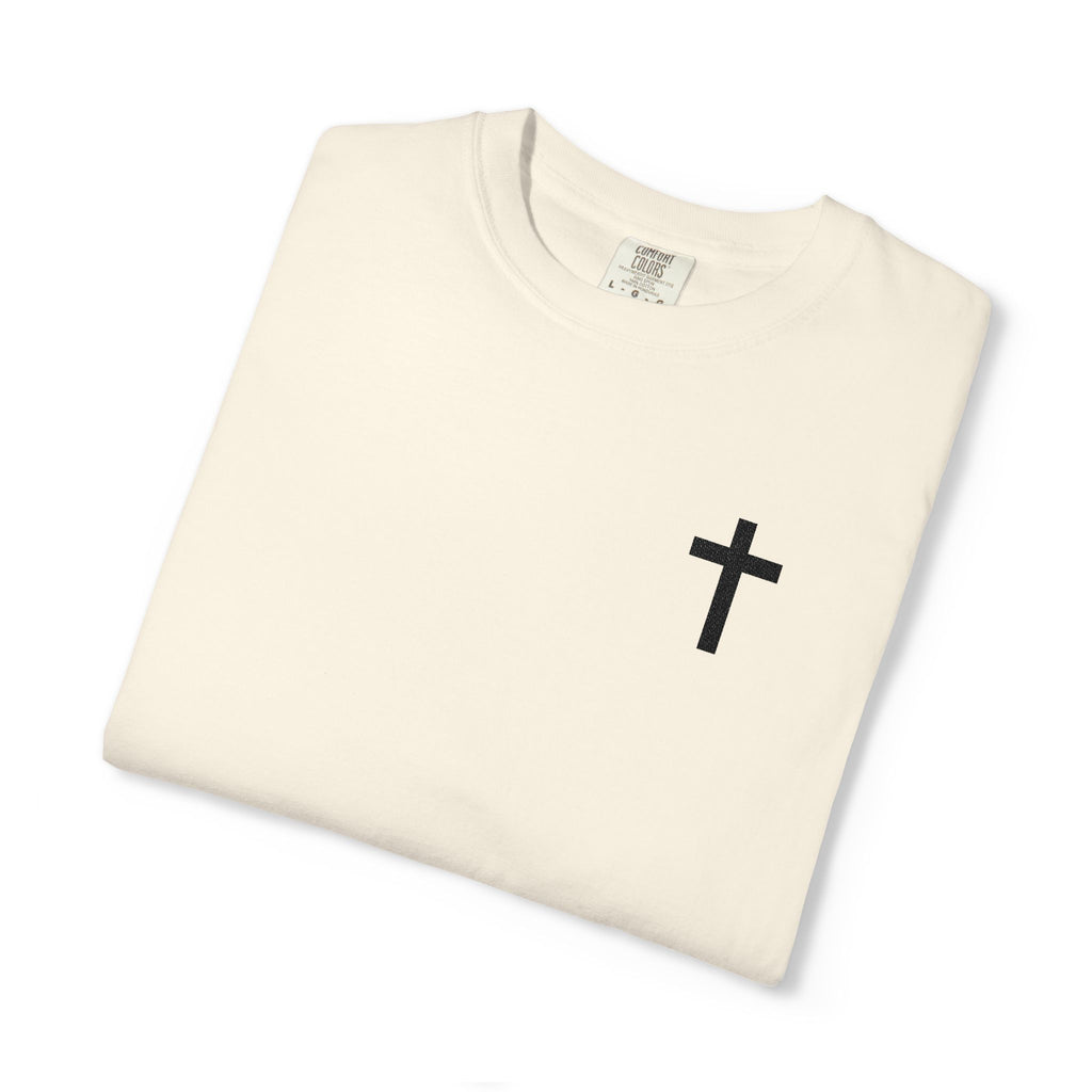 Embroidered Cross T-Shirt — Minimal Christian Faith Tee