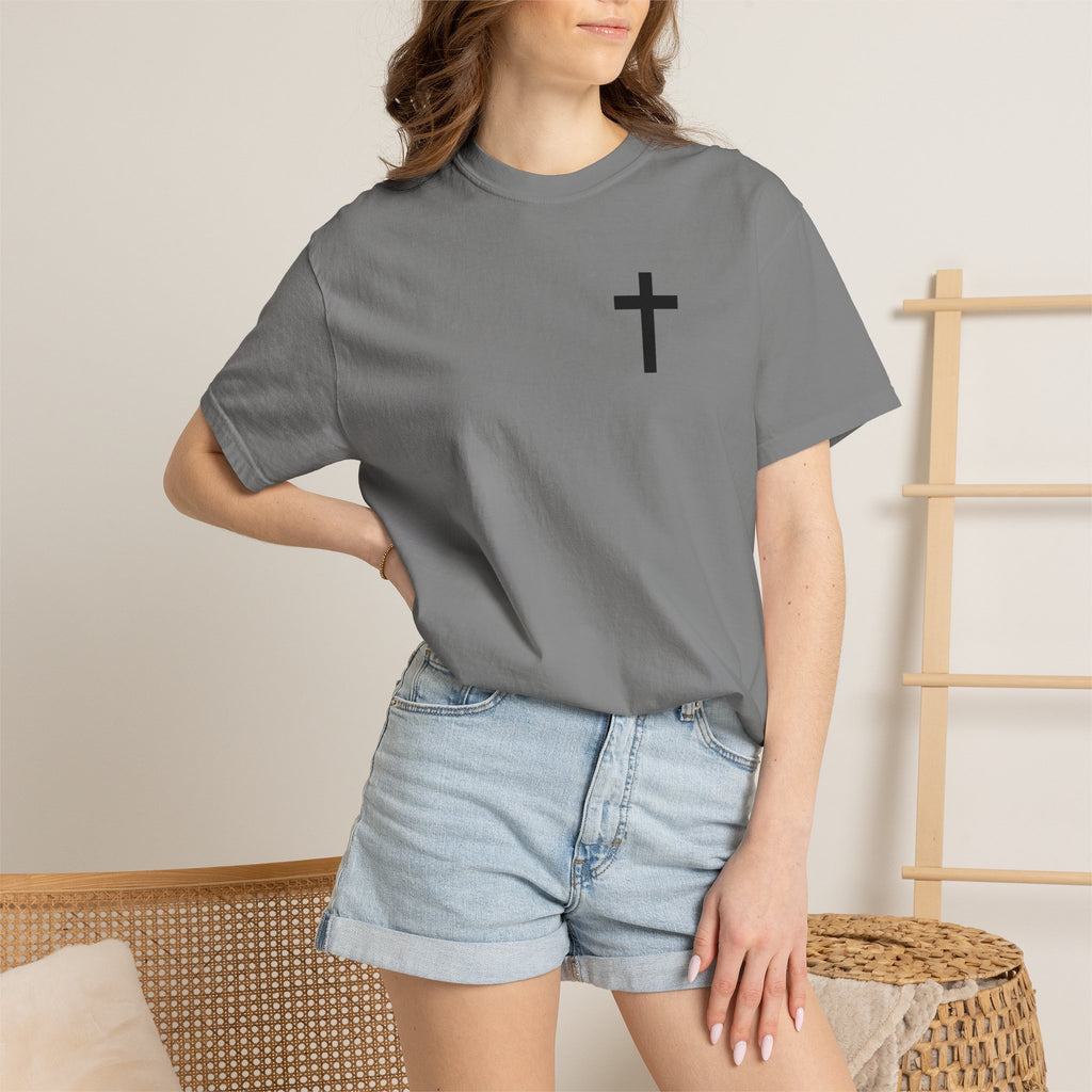 Only God T-Shirt — Chest Cross Graphic with Psalm 62:5 Faith Tee