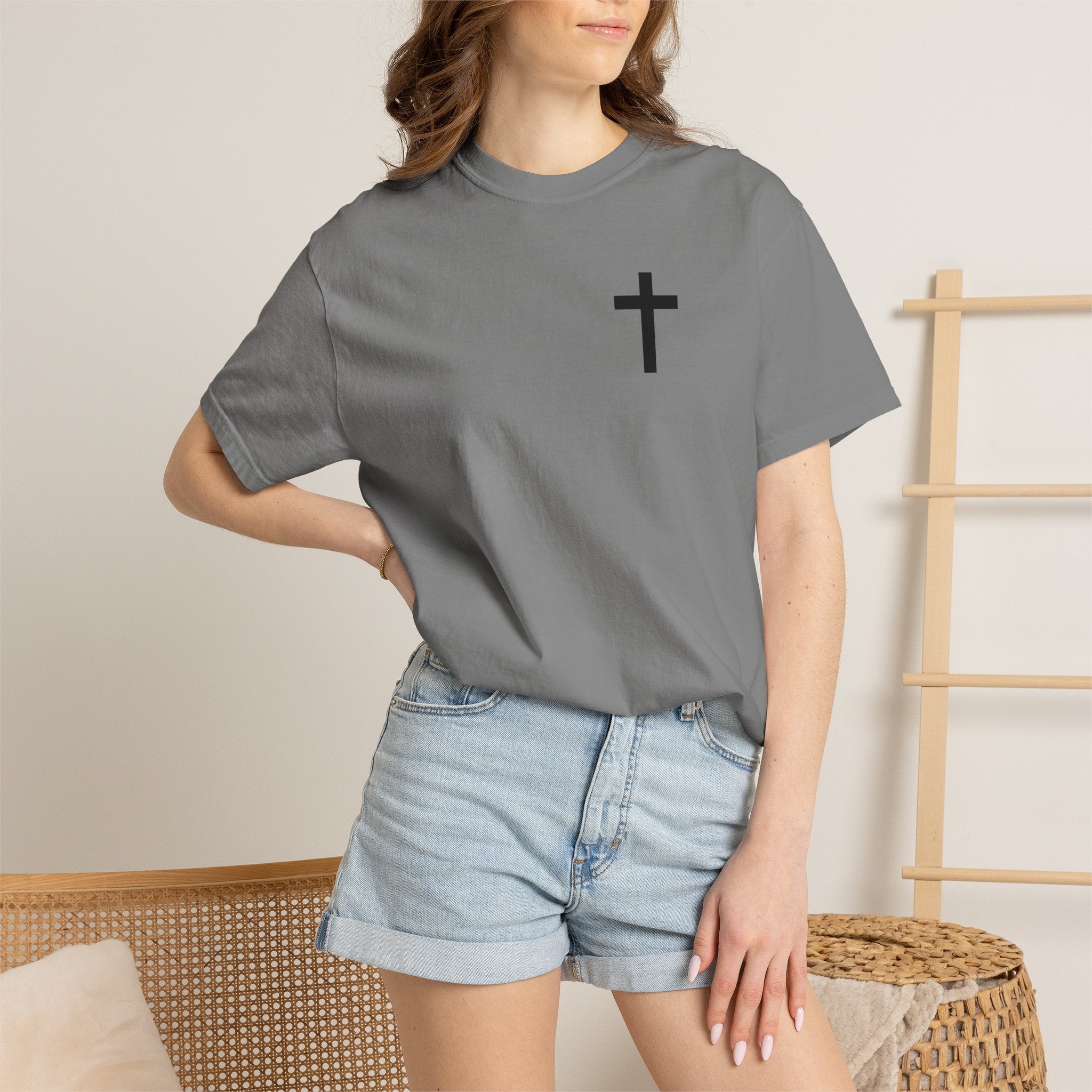 Only God T-Shirt — Chest Cross Graphic with Psalm 62:5 Faith Tee