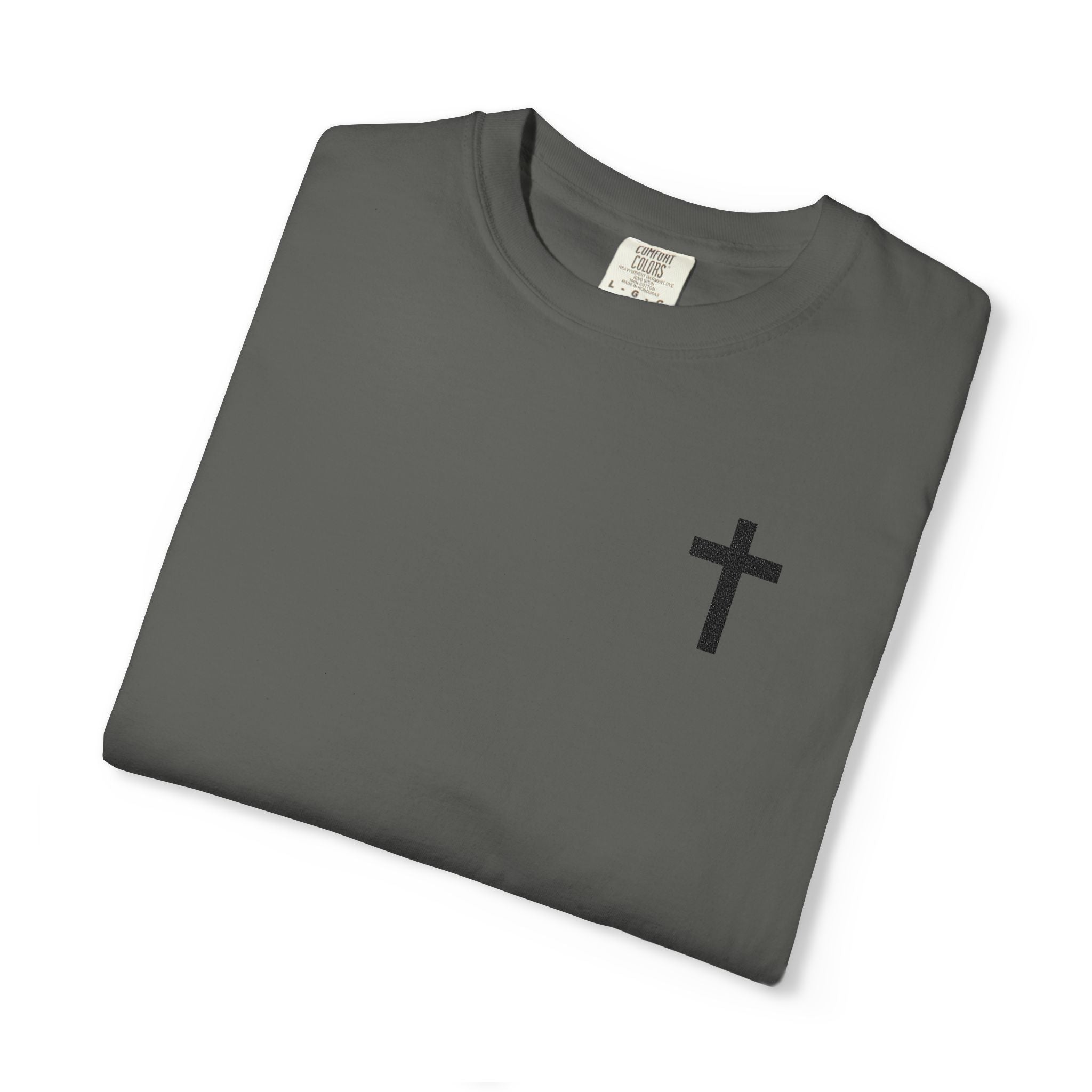 Embroidered Cross T-Shirt — Minimal Christian Faith Tee