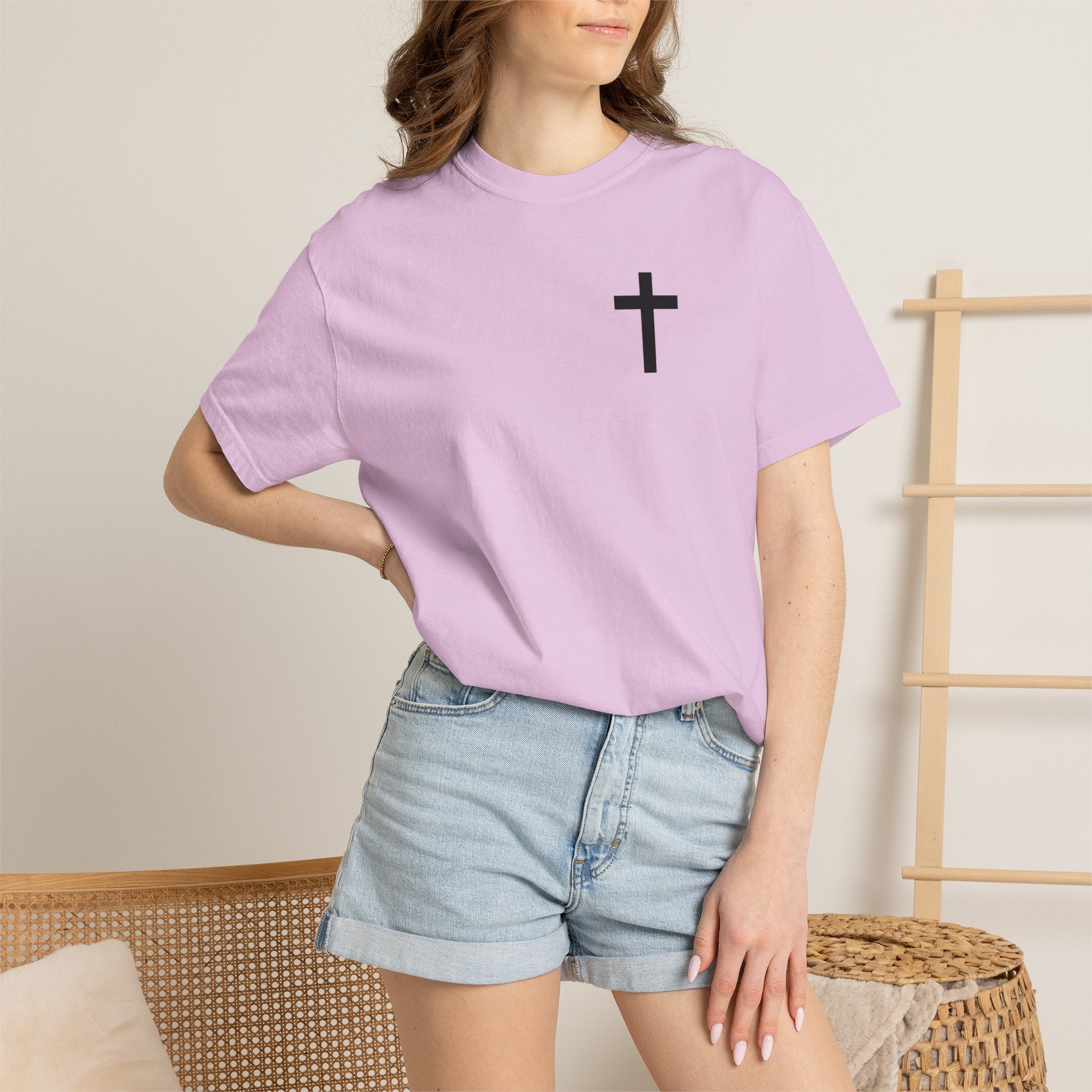 Only God T-Shirt — Chest Cross Graphic with Psalm 62:5 Faith Tee